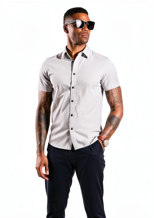 PJ Paul Jones Mens Short Sleeve Button Down Shirt-2