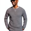 PJ Paul Jones Mens Waffle Sweater Soft Knit Crewneck-2