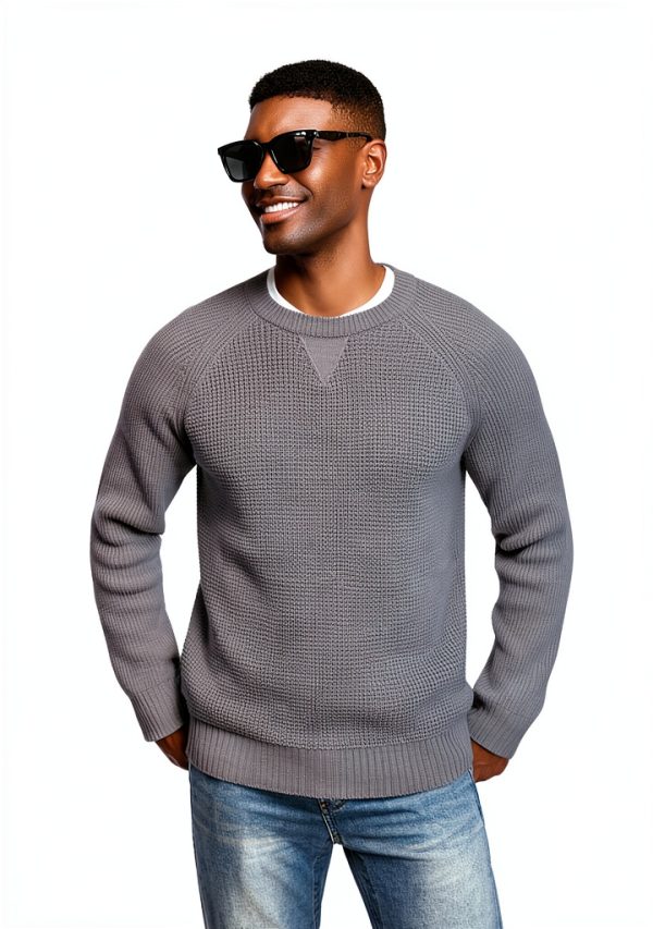 PJ Paul Jones Mens Waffle Sweater Soft Knit Crewneck-2