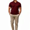 Mens Textured Polo Shirt Soft Fabric Classic Design Colors-4