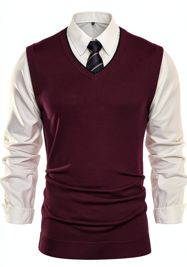 PJ Paul Jones Mens Wool Sweater Vest V-Neck Layering-3