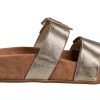 Paul Green Womens Gold Vegan Leather Sandals Size 7-1