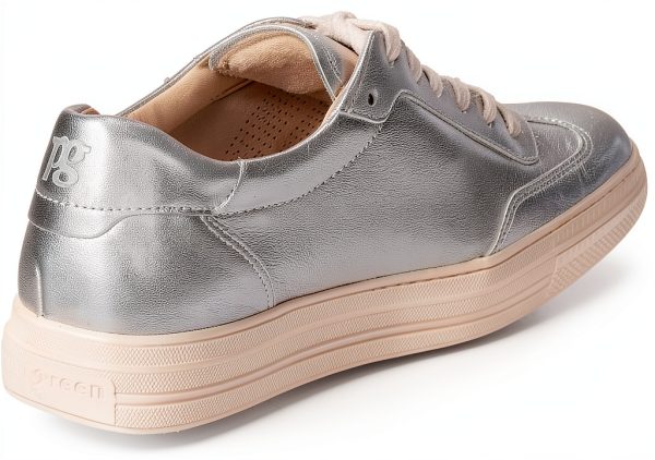 Paul Green Womens Leather Shoes Comfortable Footbed Silver-3