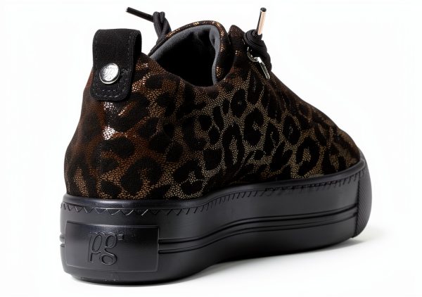 Paul Green Leo Bronze Glossy Mens Sneakers Elastic Laces-4