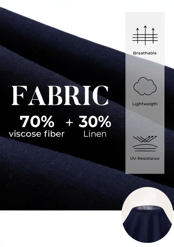 Mens Linen Pants Breathable Casual Elastic Waistband-3